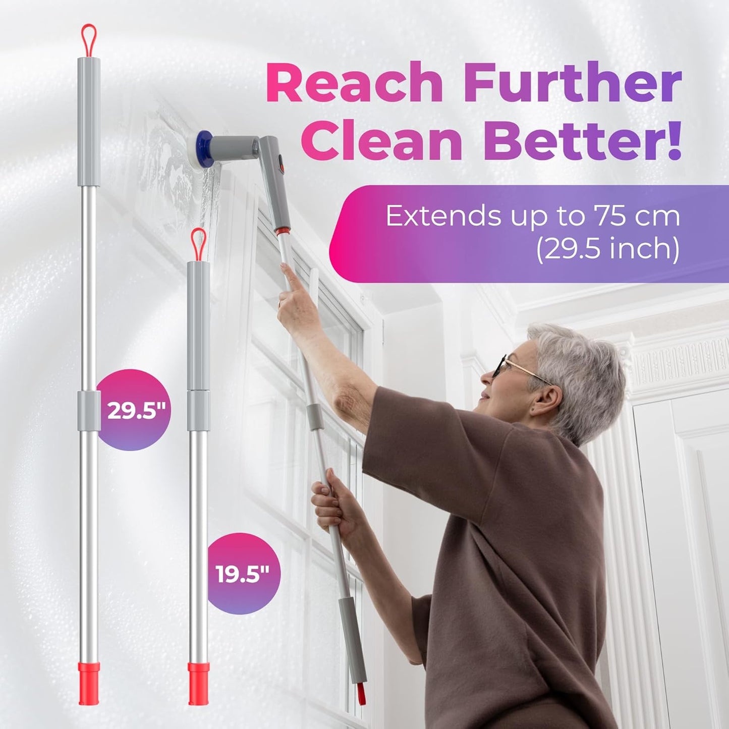 Adjustable Scrubber Extension Handle