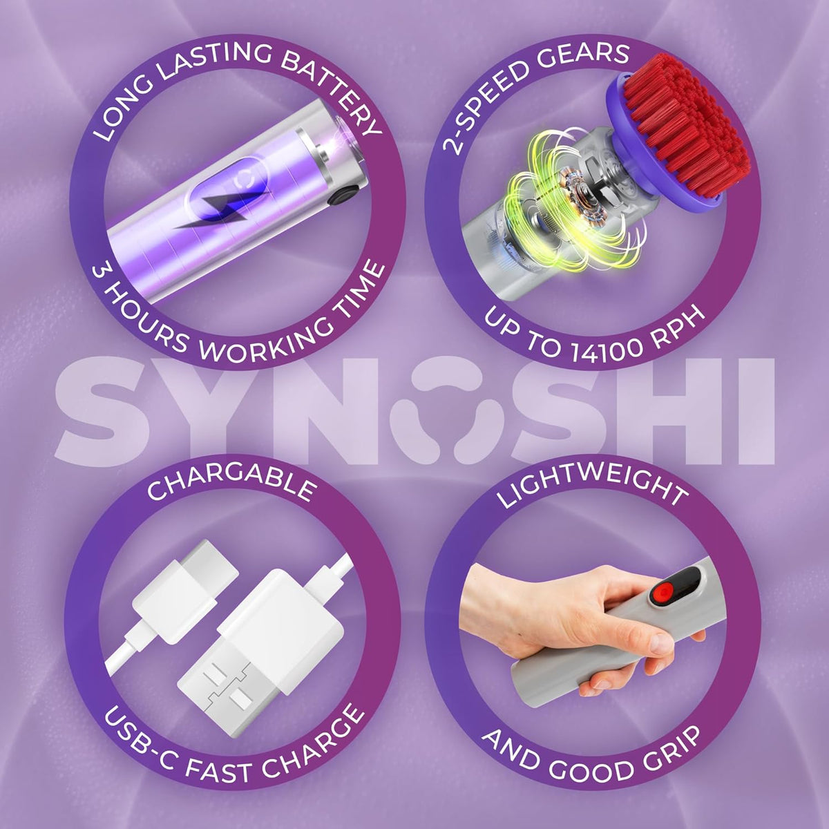 Synoshi PRO Cordless Spin Scrubber
