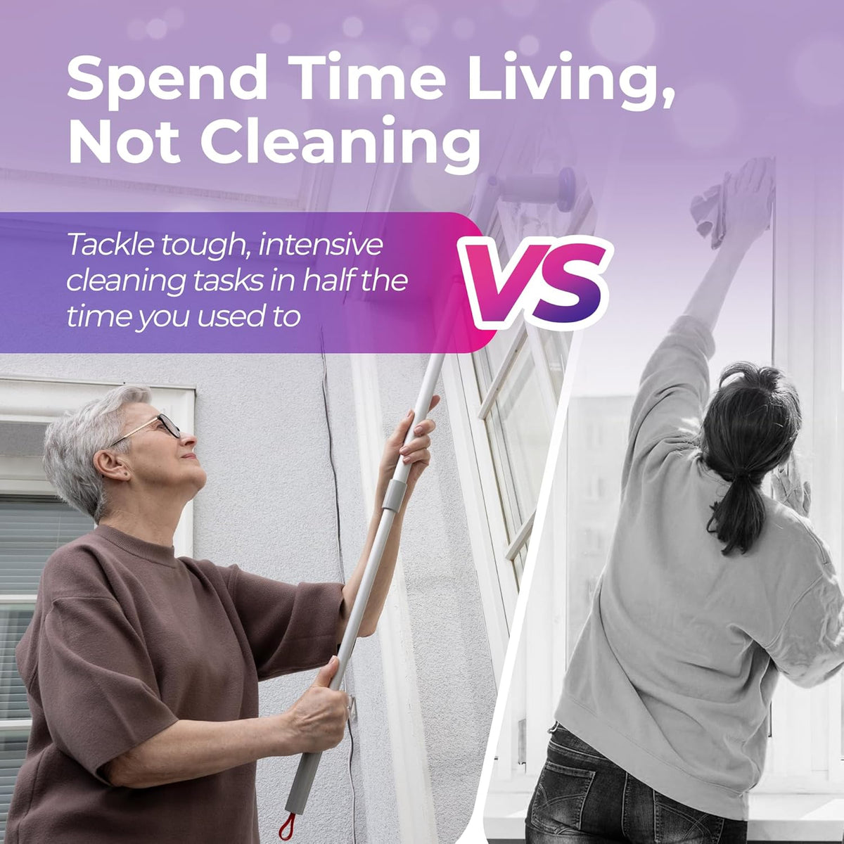 Adjustable Scrubber Extension Handle